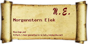 Morgenstern Elek névjegykártya